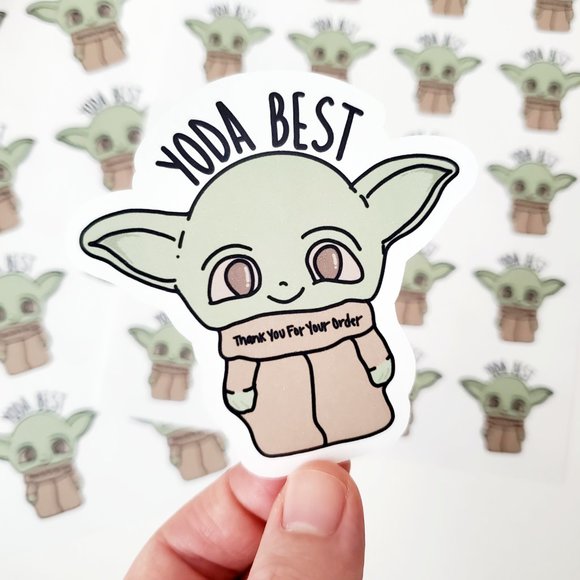 LoveBarbara Other - LB062 STICKERS Custom Poshmark Stickers Baby Yoda Grogu Thank You Ship Supplies